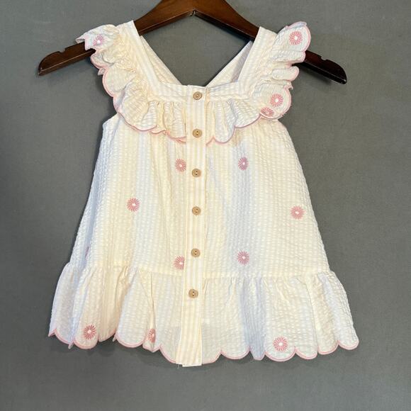 Happily Grey Kids Baby Girls Embroidered Top Cream‎ & Pink Size 5T/110cm - Picture 2 of 8